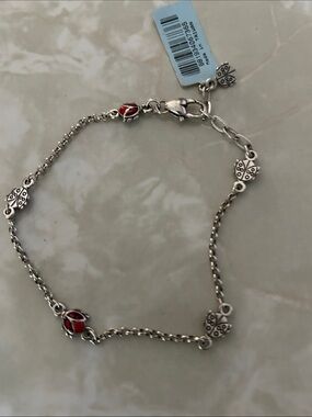 Brighton Silver Bracelet with Red Ladybug Anklet